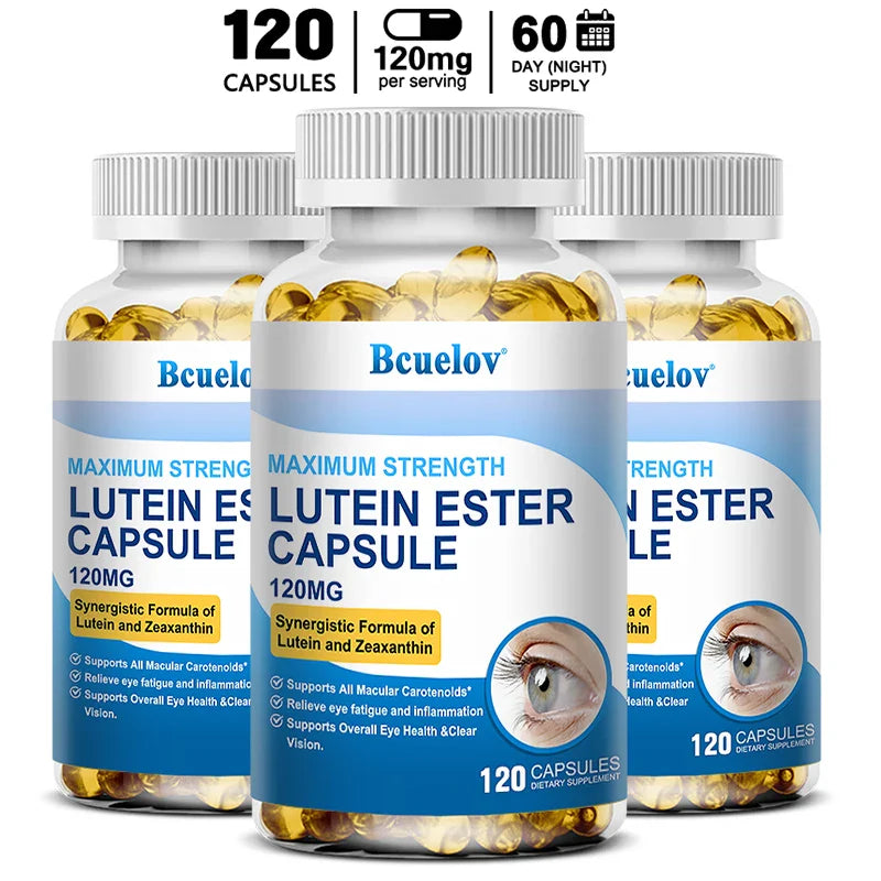 Bcuelov Lutein & Zeaxanthin, Eye Health Supplement, Supports Vision Health, Macula Health, 120 Capsules