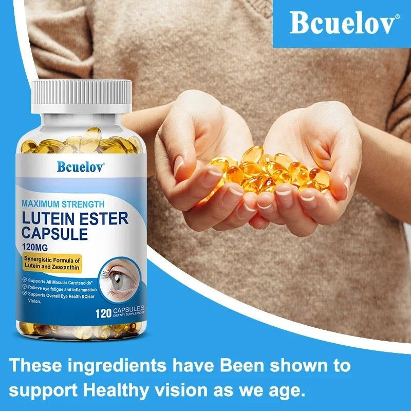 Bcuelov Lutein & Zeaxanthin, Eye Health Supplement, Supports Vision Health, Macula Health, 120 Capsules