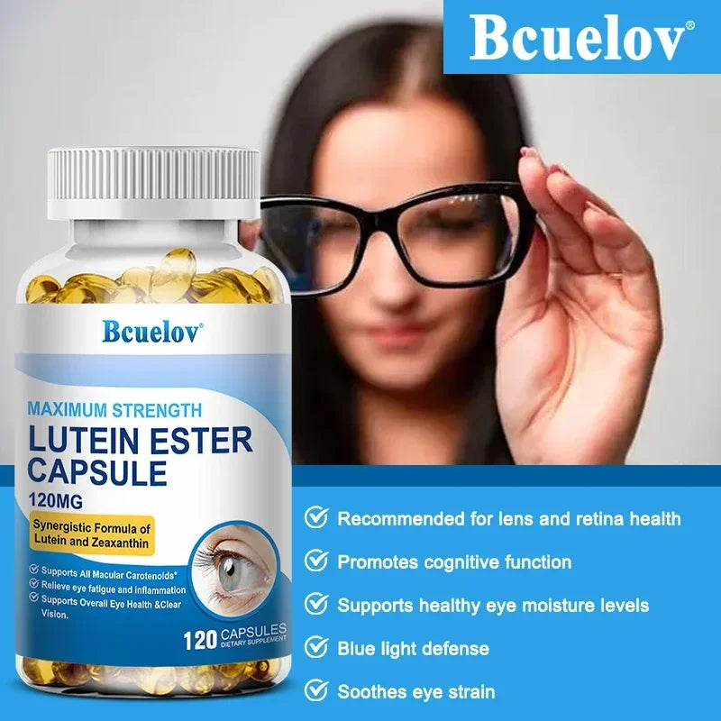 Bcuelov Lutein & Zeaxanthin, Eye Health Supplement, Supports Vision Health, Macula Health, 120 Capsules