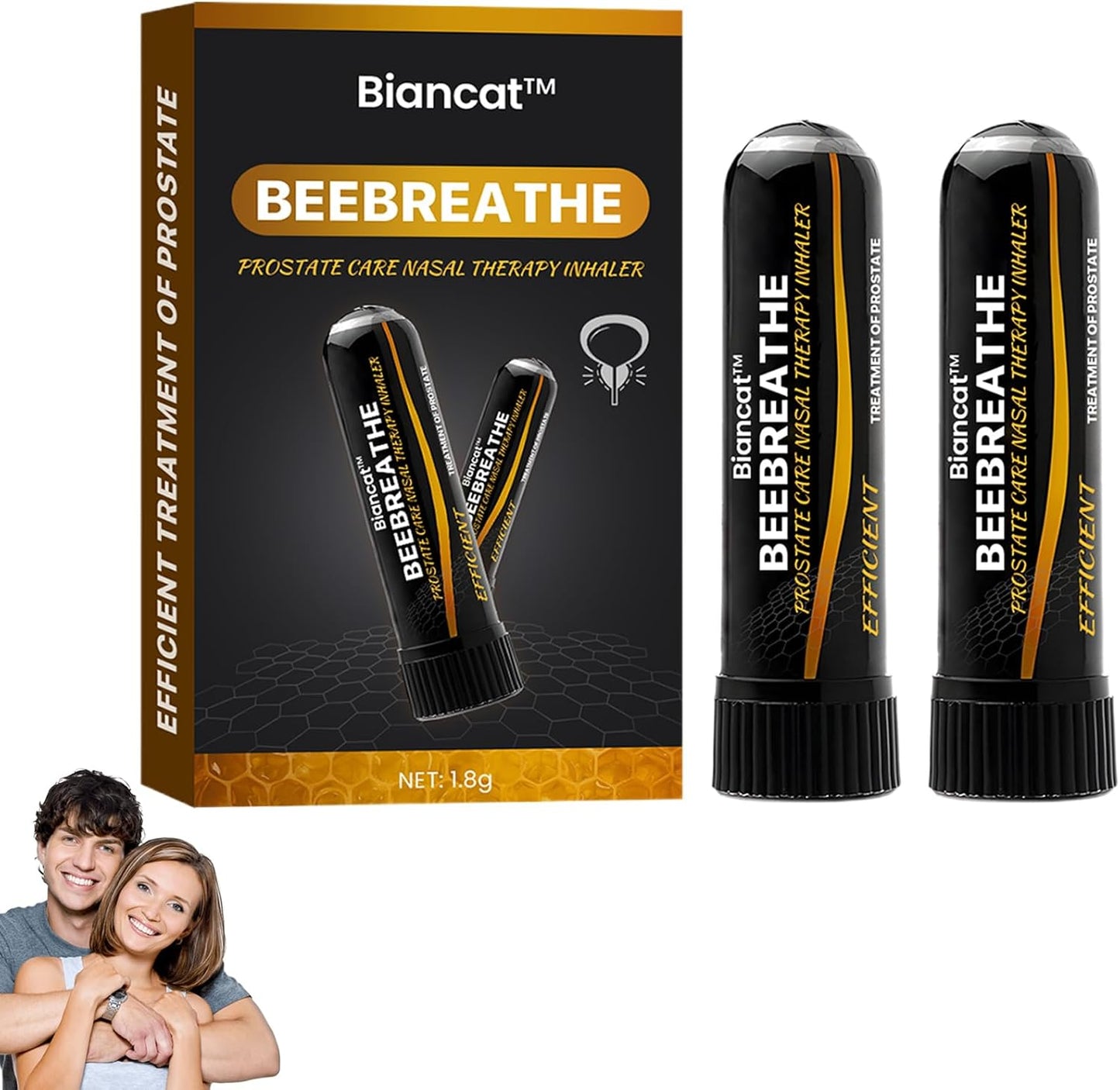BeeBreathe Prostate Care Nasal Inhaler, BeeBreathe Nasal Inhaler Prostate Wellness, BeeBreathe Nasal Spray for Prostate Wellness, Restores Energy and Vitality (2 Bottle)
