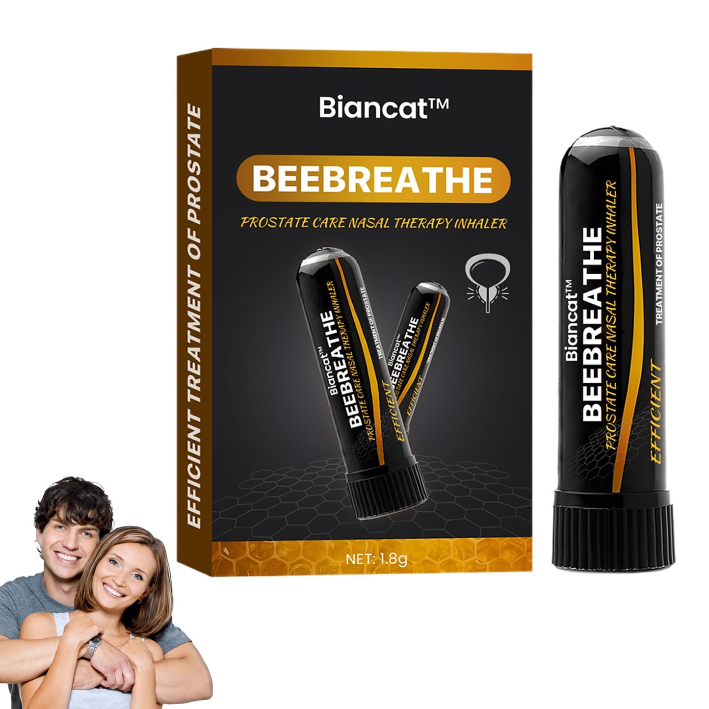BeeBreathe Prostate Care Nasal Inhaler, BeeBreathe Nasal Inhaler Prostate Wellness, BeeBreathe Nasal Spray for Prostate Wellness, Restores Energy and Vitality (2 Bottle)