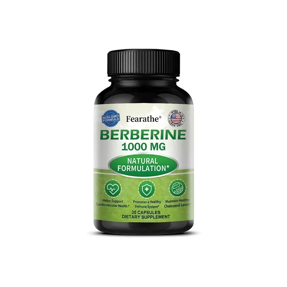 Berberine 1000 Mg - Natural Plant Supplement, Helps Heart Health, Immune System, Healthy Gastrointestinal Tract, Cholesterol