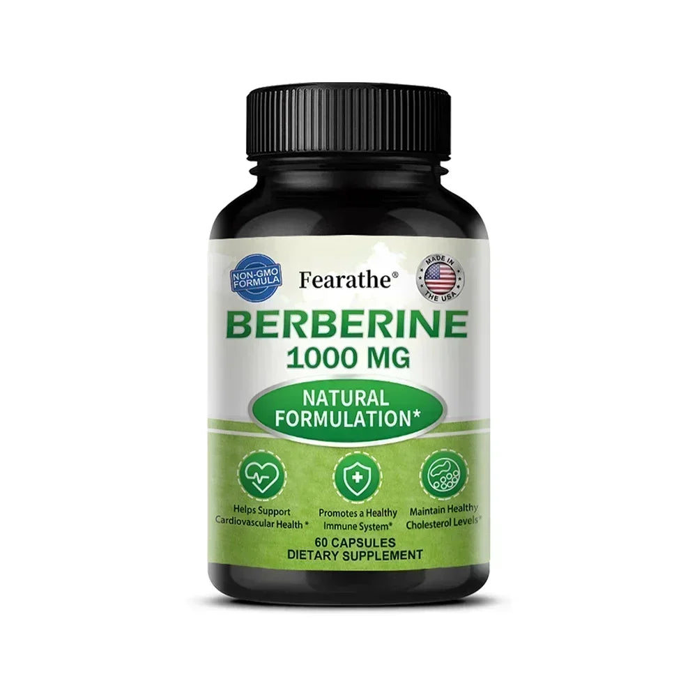 Berberine 1000 Mg - Natural Plant Supplement, Helps Heart Health, Immune System, Healthy Gastrointestinal Tract, Cholesterol