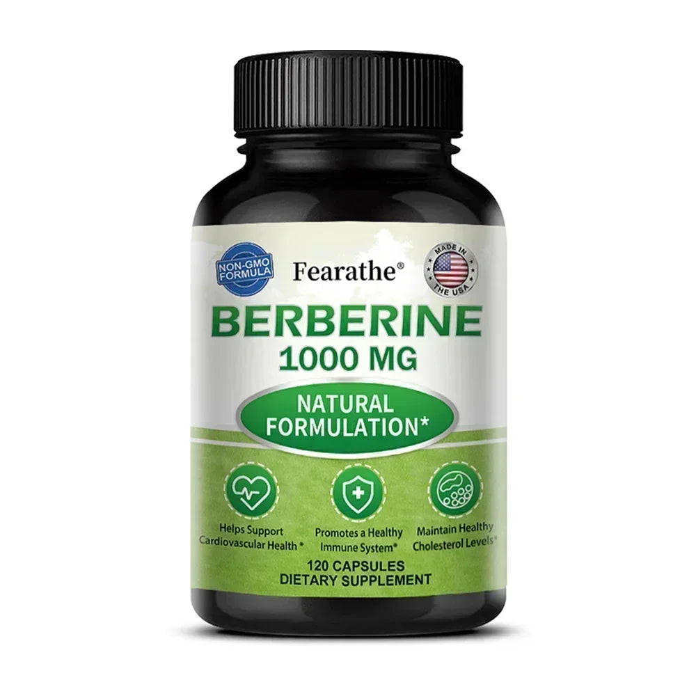 Berberine 1000 Mg - Natural Plant Supplement, Helps Heart Health, Immune System, Healthy Gastrointestinal Tract, Cholesterol