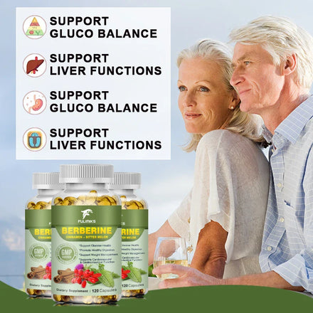 Berberine Capsules & Ceylon Cinnamon, Bitter Gourd, Milk Thistle, Protect The Liver, Immune System & Heart Health Supplement