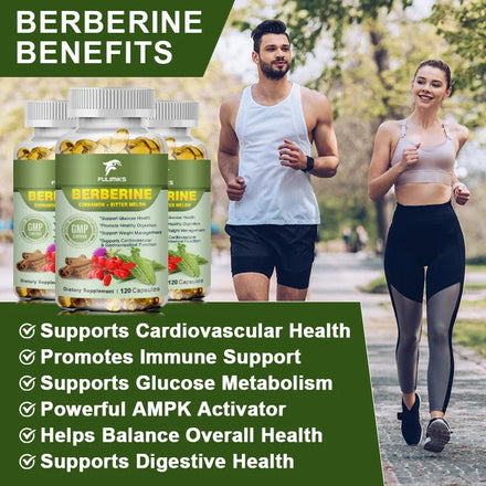 Berberine Capsules & Ceylon Cinnamon, Bitter Gourd, Milk Thistle, Protect The Liver, Immune System & Heart Health Supplement