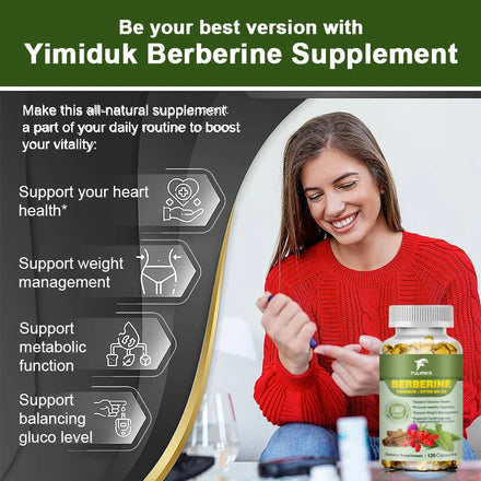 Berberine Capsules & Ceylon Cinnamon, Bitter Gourd, Milk Thistle, Protect The Liver, Immune System & Heart Health Supplement