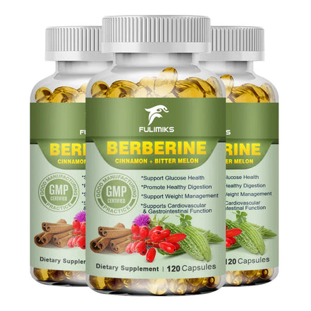Berberine Capsules & Ceylon Cinnamon, Bitter Gourd, Milk Thistle, Protect The Liver, Immune System & Heart Health Supplement