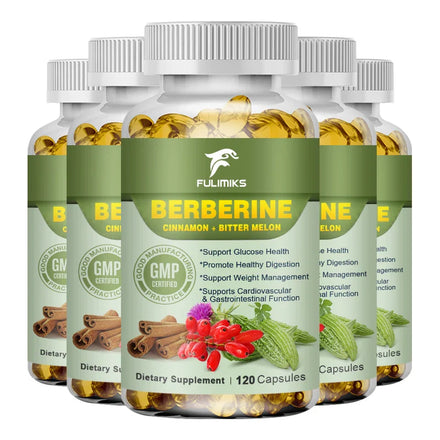 Berberine Capsules & Ceylon Cinnamon, Bitter Gourd, Milk Thistle, Protect The Liver, Immune System & Heart Health Supplement