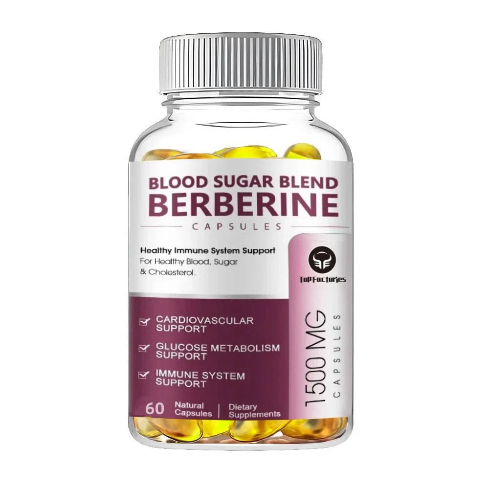 Berberine Supplement 1500mg Support Cardiovascular, Blood Pressure & Sugar High Potency with Ceylon Cinnamon, Turmeric Vegan