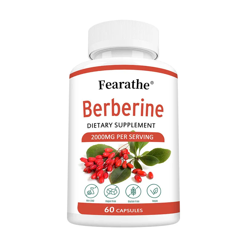 Berberine Supplement 2000 Mg - Natural Vegetarian Supports Immune System, Heart, Cardiovascular Health, Digestion - Non-GMO