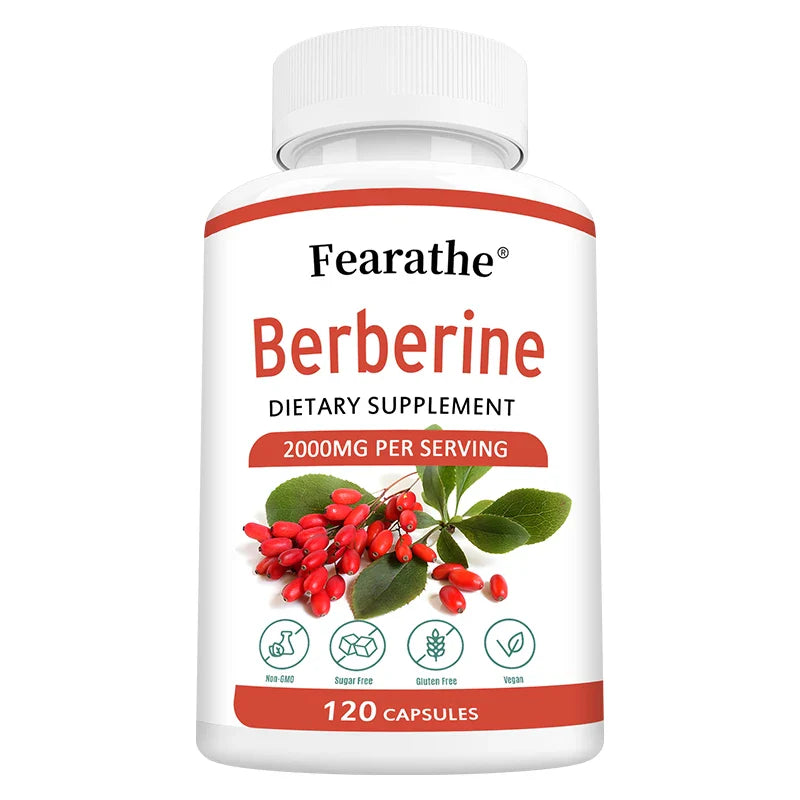 Berberine Supplement 2000 Mg - Natural Vegetarian Supports Immune System, Heart, Cardiovascular Health, Digestion - Non-GMO