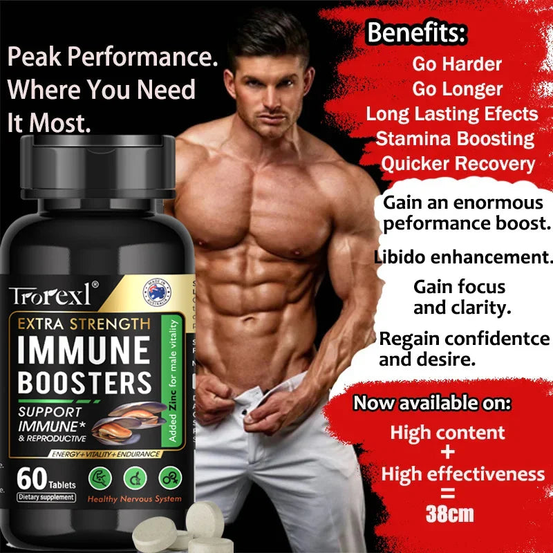 Best Male Enlargement Pills, Men's Energizer, Increase Size & Stamina, Enhance Endurance Tablets, Testosterone Booster for Men