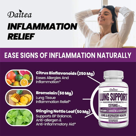 Best Supplement for Lungs - Targets Smoking, Improve Lung Health, Environmental Toxins and Air Pollution To Help Breathe Easy