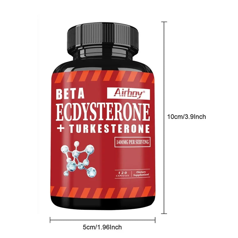 Beta Ecdysterone and Turkesterone Supplements - Muscle Mass Increase, Anabolic Activity Support, Muscle Development
