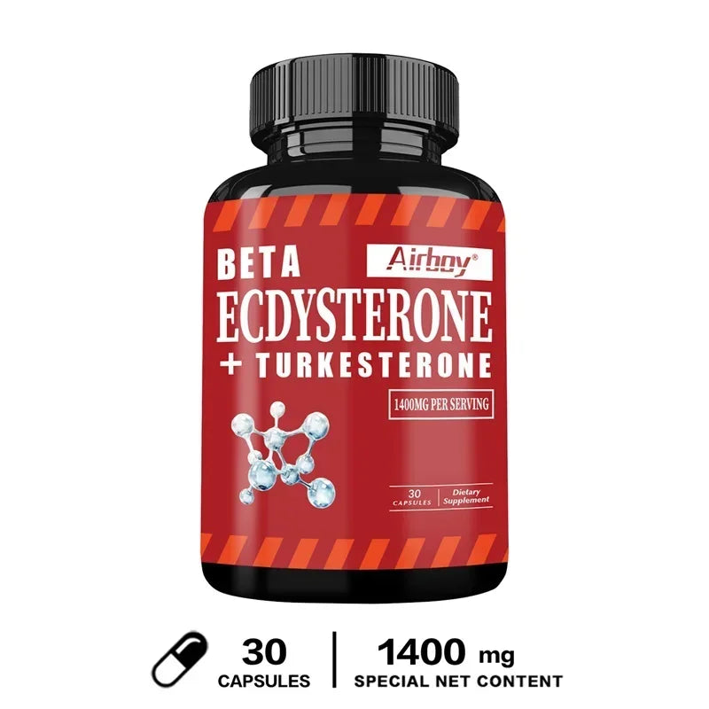 Beta Ecdysterone and Turkesterone Supplements - Muscle Mass Increase, Anabolic Activity Support, Muscle Development