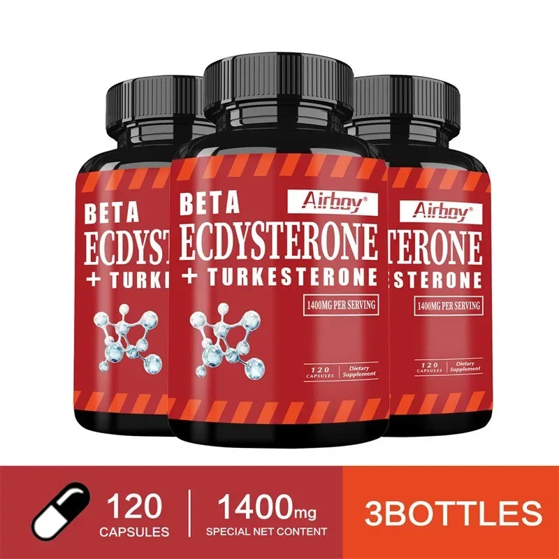 Beta Ecdysterone and Turkesterone Supplements - Muscle Mass Increase, Anabolic Activity Support, Muscle Development