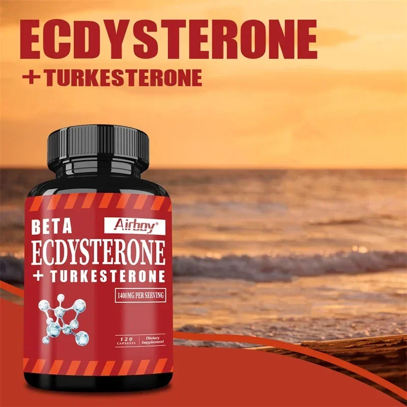 Beta Ecdysterone and Turkesterone Supplements - Muscle Mass Increase, Anabolic Activity Support, Muscle Development