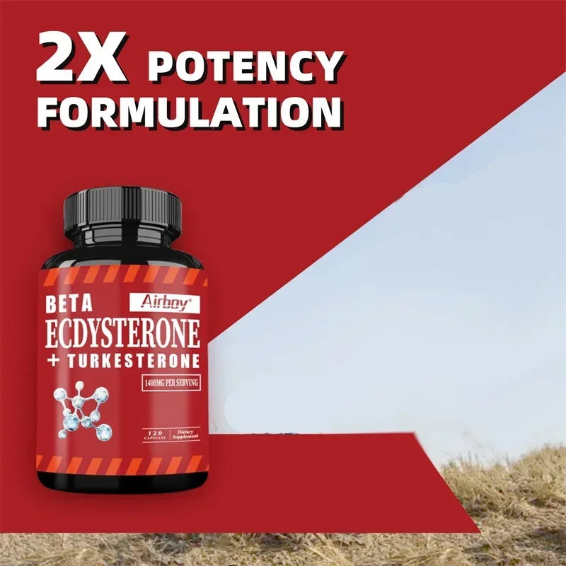 Beta Ecdysterone and Turkesterone Supplements - Muscle Mass Increase, Anabolic Activity Support, Muscle Development