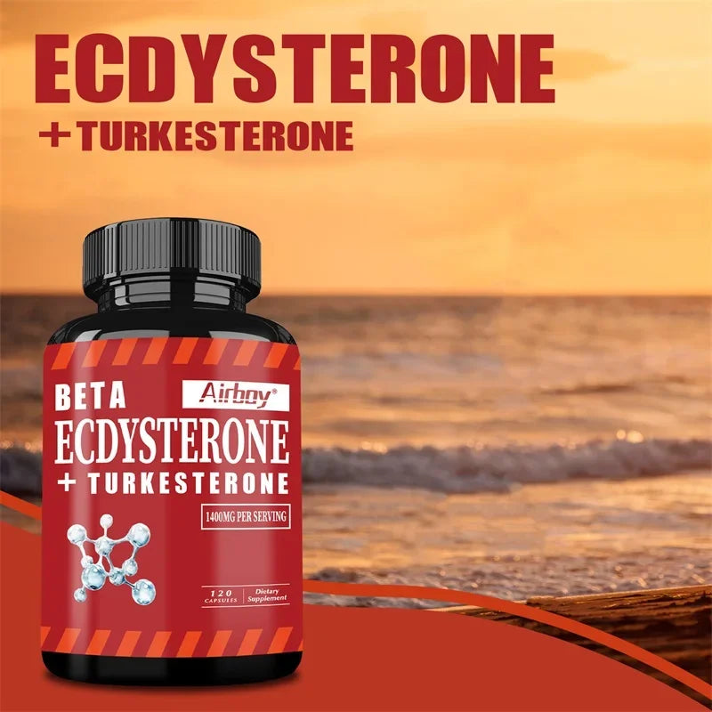 Beta Ecdysterone and Turkesterone Supplements - Muscle Mass Increase, Anabolic Activity Support, Muscle Development