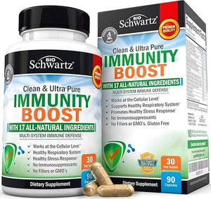 BioSchwartz Immune Support Supplement with Vitamin C 1000mg Zinc Elderberry Extract Ginger Root Beta Carotenes, Immunity Boost for Adults, Natural Immune Defense Antioxidant Vitamins, 90 Capsules in Pakistan