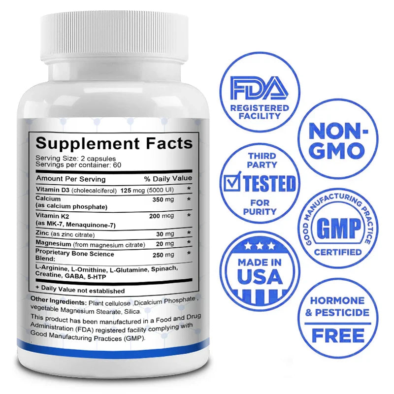 Bone Growth - Growth Supplement for Adults and Children - Grow Taller, Increase Bone Density, Reduce Bone Loss, Osteoporosis