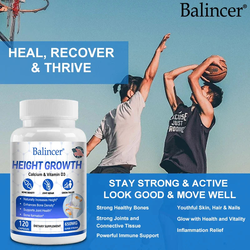 Bone Growth - Growth Supplement for Adults and Children - Grow Taller, Increase Bone Density, Reduce Bone Loss, Osteoporosis
