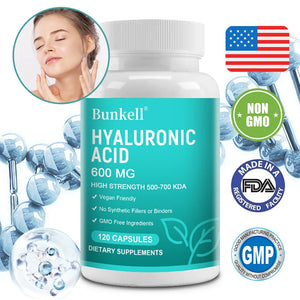 Bunkell Hyaluronic Acid Capsules for Healthy Hair, Skin, Nails and Joints for Men and Women, Vegetarian Friendly