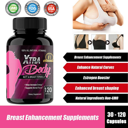 Butt Enhancement & Breast Enlargement Supplement - Increases libido and provides an extra energy boost, improves mental focus