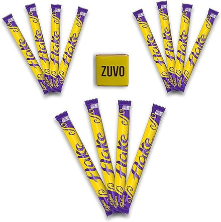 Cadbury Flake 32g - 12 FULL SIZE 32g British Favorite Chocolate Bars with Free Zuvo Candy - Bulk Cadbury Bundle Imported by Zuvo England in Pakistan