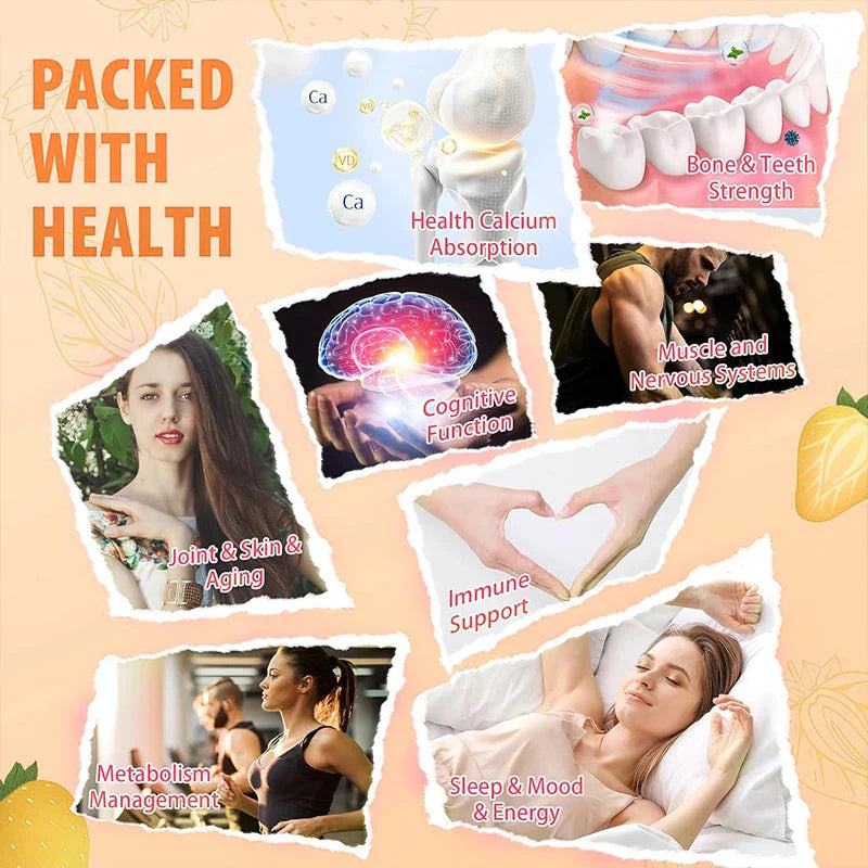 Calcium Magnesium Zinc + D3 Vitamin Nutritional Supplement - Supports Bone Density & Muscle Health - Immune Support