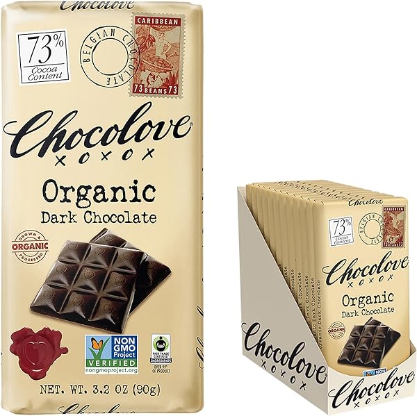Chocolove Organic Dark Chocolate Bars | 73% Cocoa | Certified Fair Trade Organic Belgium Chocolate | Ethically Sourced, Non-GMO, 3.2 oz Bar (12 Pack) in Pakistan in Pakistan Chocolove Organic Dark Chocolate Bars | 73% Cocoa | Certified Fair Trade Organic Belgium Chocolate | Ethically Sourced, Non-GMO, 3.2 oz Bar (12 Pack) in Pakistan in Pakistan