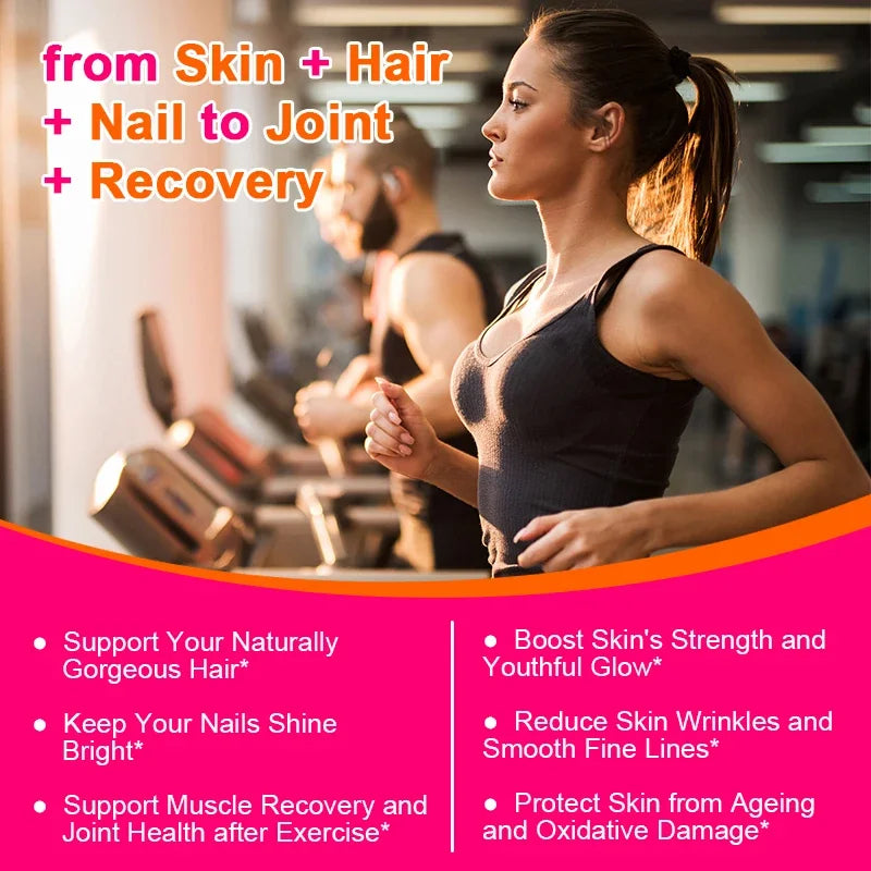 Collagen Capsules with Hyaluronic Acid and Vitamin C Complex, Skin Whitening Supplement