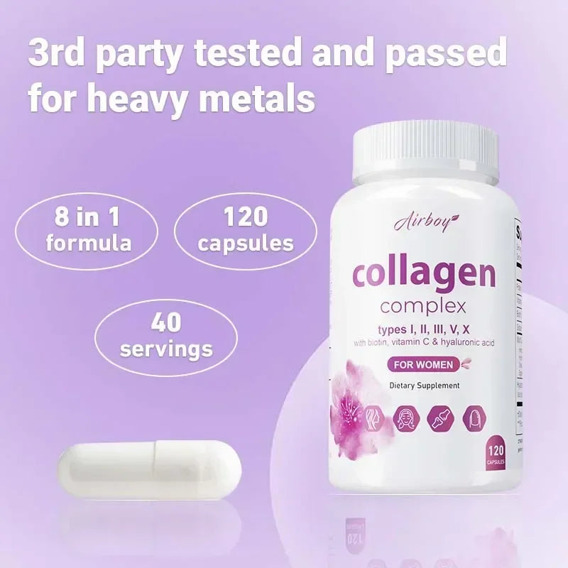 Collagen Complex – Nutritional Supplement That Helps Whiten & Brighten Skin, Joints, Nails, Hair Support, and Relieve Fine Lin