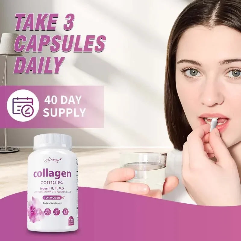 Collagen Complex – Nutritional Supplement That Helps Whiten & Brighten Skin, Joints, Nails, Hair Support, and Relieve Fine Lin