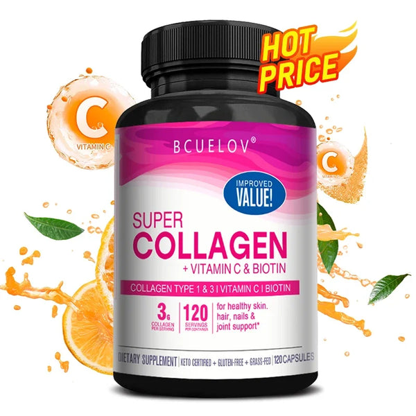 Collagen Supplement Rich in Vitamin C and Biotin - Supports nails and hair, smooth skin, joint and bone health in Pakistan Collagen Supplement Rich in Vitamin C and Biotin - Supports nails and hair, smooth skin, joint and bone health in Pakistan