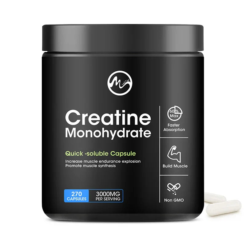 Creatine Monohydrate Capsules, Energy Performance Whey Proteins for Muscle Mass Workout Recovery Men's Energy Supplement