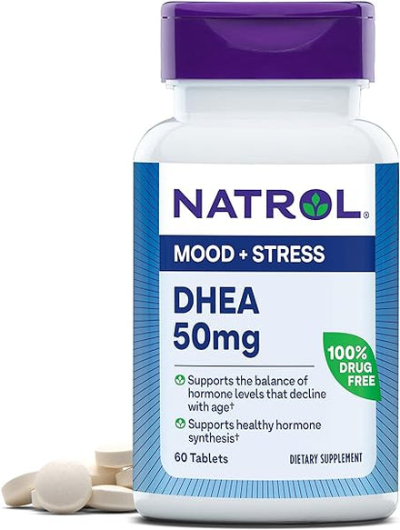 DHEA Tablets Promotes Balanced Hormone Levels Supports a Healthy Mood Supports Overall Health Helps Promote Healthy Aging HPLC Verified 50mg, 60 Count in Pakistan