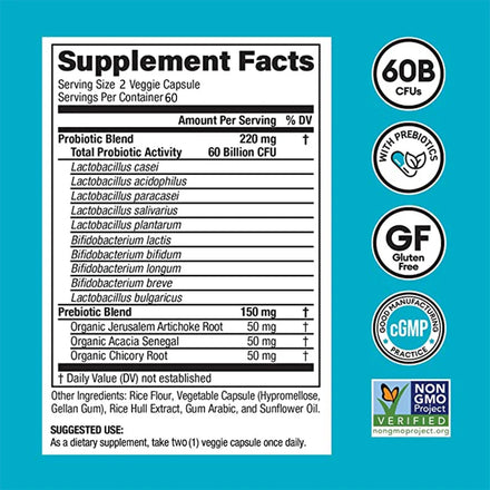 Daily probiotic supplement—helps burn fat metabolism and promotes nutrient digestion and gut health for adult men and women