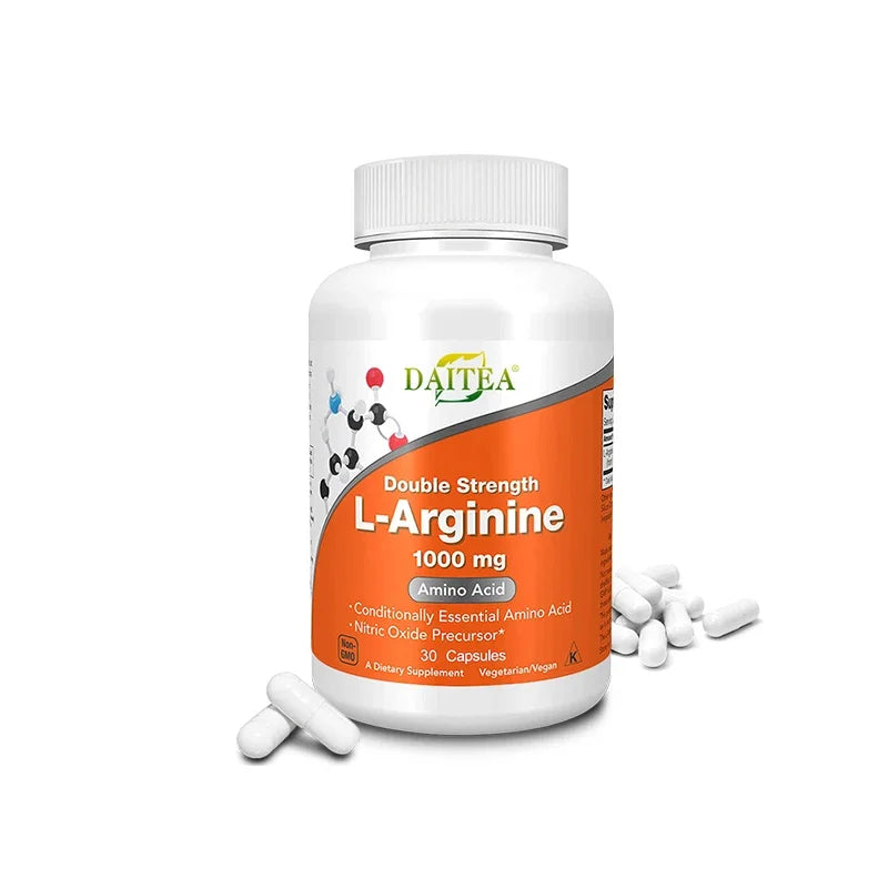 Daitea Arginine Supplement - 1000 Mg Amino Acid Energy & Focus, Stamina Vegan Capsules