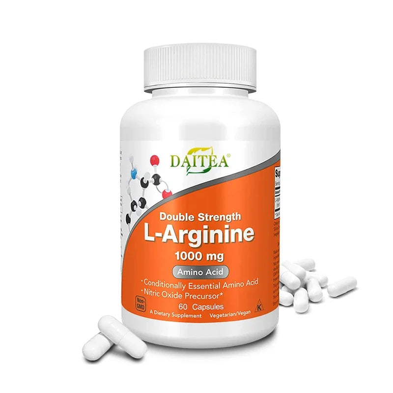 Daitea Arginine Supplement - 1000 Mg Amino Acid Energy & Focus, Stamina Vegan Capsules