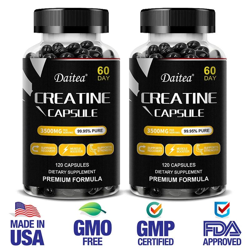 Daitea Creatine Monohydrate - Supports muscle, energy and cognitive function, increases lean muscle mass - Gluten Free