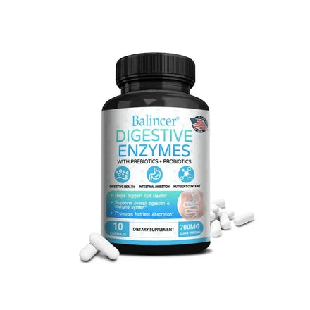 Digestive Enzyme with Prebiotic + Probiotic Supplement - Nutritional Digestive Health and Immune Support for Adult Men and Women
