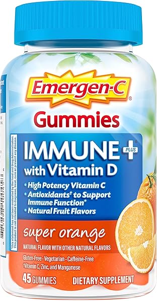 Emergen-C Immune+ Immune Gummies, Vitamin D plus 750 mg Vitamin C, Immune Support Dietary Supplement, Caffeine Free, Gluten Free, Super Orange Flavor - 45 Count in Pakistan in Pakistan Emergen-C Immune+ Immune Gummies, Vitamin D plus 750 mg Vitamin C, Immune Support Dietary Supplement, Caffeine Free, Gluten Free, Super Orange Flavor - 45 Count in Pakistan in Pakistan