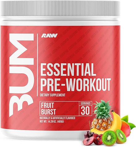 Essential Pre-Workout Powder (Fruit Burst) - Chris Bumstead Sports Nutrition Supplement for Men & Women - Preworkout Energy Powder with Caffeine, L-Citrulline, L-Tyrosine, & Beta Alanine Blend in Pakistan