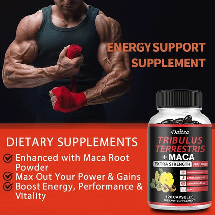 Extra Strength Muscle Supplement - Helps Improve Energy, Endurance, Performance and Focus, Natural, Gluten-free and Non-GMO