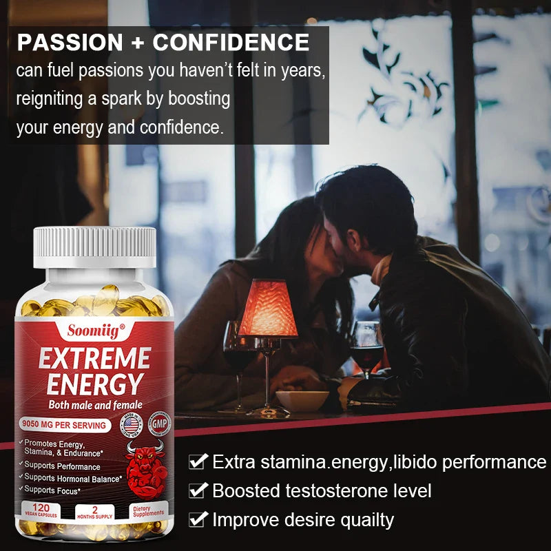 Extreme Energy - Maximum Strength, Reduced Fatigue, Motivation, Focus, Alertness - Natural Energy Supplement for Men & Women