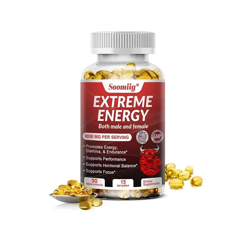 Extreme Energy - Maximum Strength, Reduced Fatigue, Motivation, Focus, Alertness - Natural Energy Supplement for Men & Women