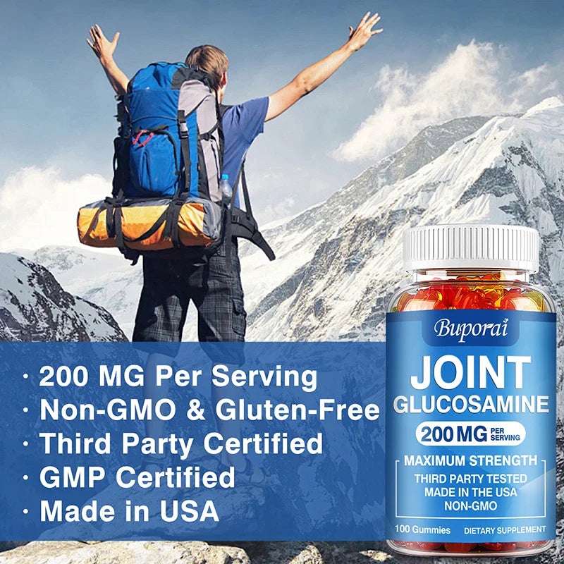 Glucosamine Chondroitin Gummies - Bones Joints Supplements, Joints Cartilage Health, Muscle & Nerve Pain