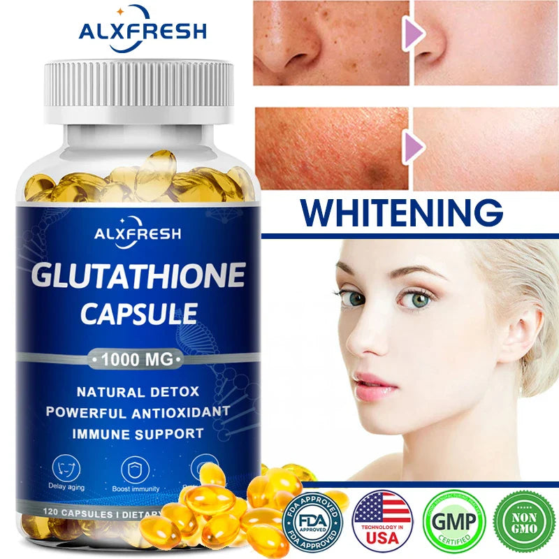 Glutathione Capsules Antioxidant Supplements Enhance Immune System and Skin Health Whitening Beauty Skin Care and Anti-aging